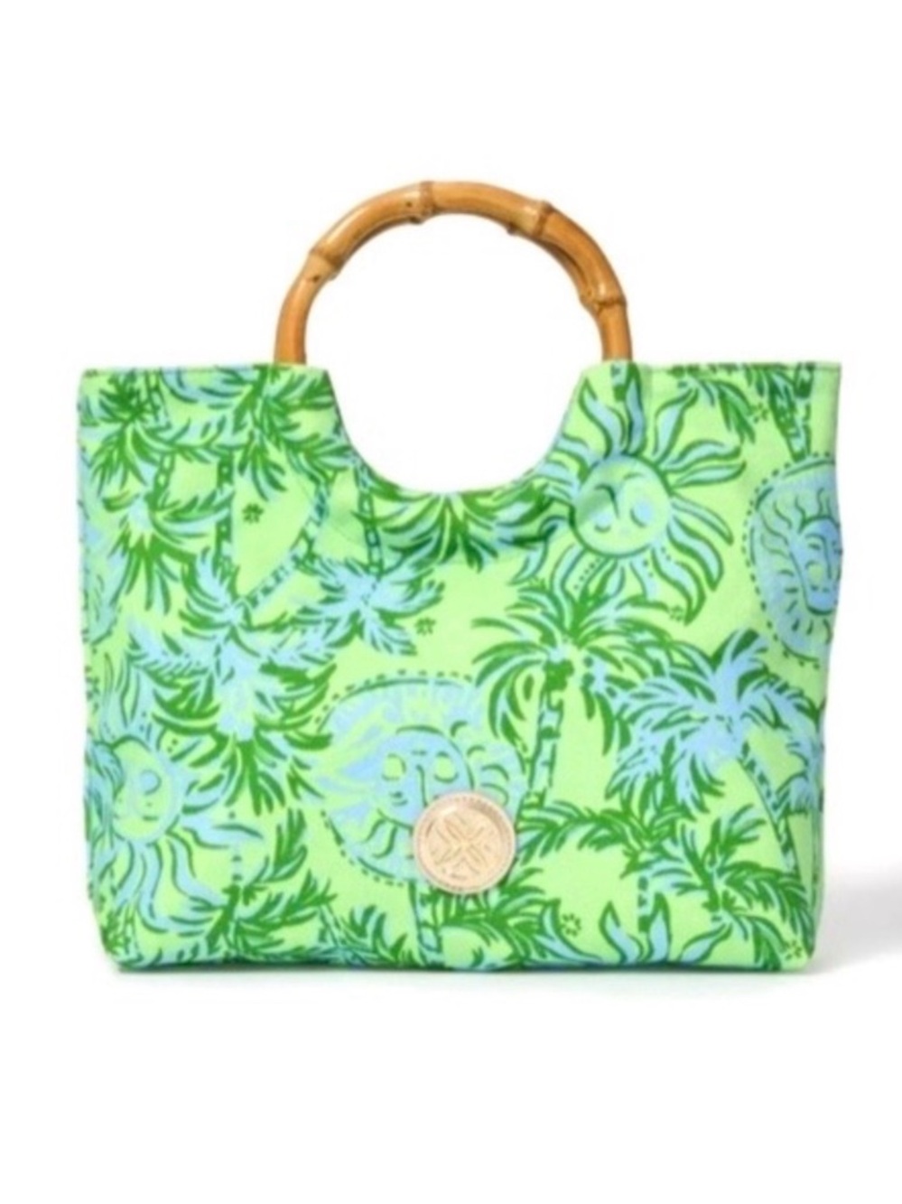 NWT Lilly Pulitzer Bamboo Bag “Cool Mint Catchin Rays”